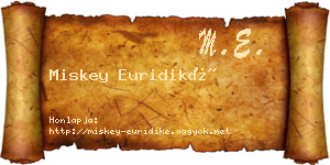 Miskey Euridiké névjegykártya