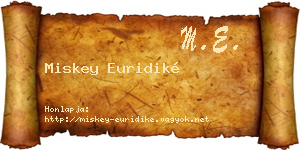 Miskey Euridiké névjegykártya